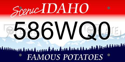 586WQ0 Idaho License Plate