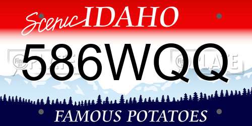 586WQQ Idaho License Plate