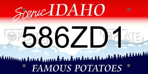 586ZD1 Idaho License Plate