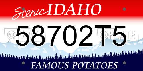 58702T5 Idaho License Plate