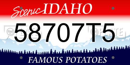 58707T5 Idaho License Plate
