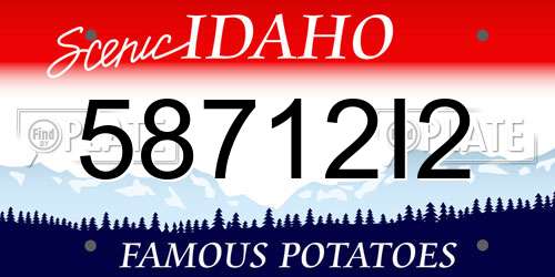 58712I2 Idaho License Plate