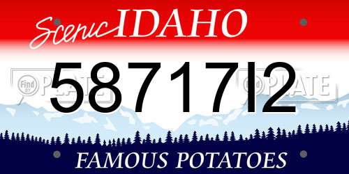 58717I2 Idaho License Plate