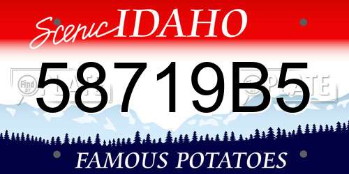 58719B5 Idaho License Plate