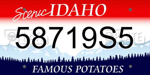 58719S5 Idaho License Plate
