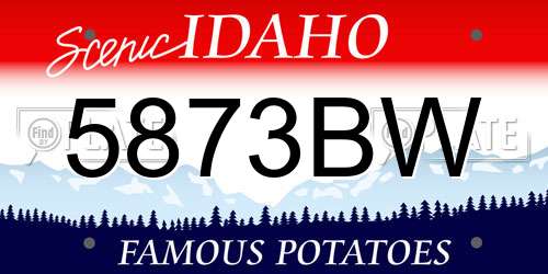 5873BW Idaho License Plate