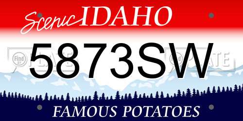 5873SW Idaho License Plate