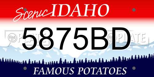 5875BD Idaho License Plate