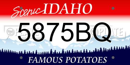 5875BQ Idaho License Plate