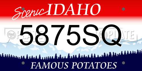 5875SQ Idaho License Plate