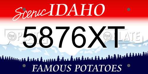 5876XT Idaho License Plate