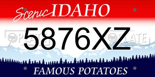5876XZ Idaho License Plate