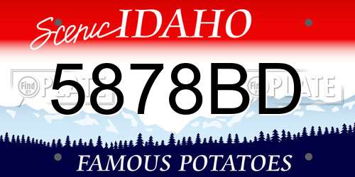 5878BD Idaho License Plate