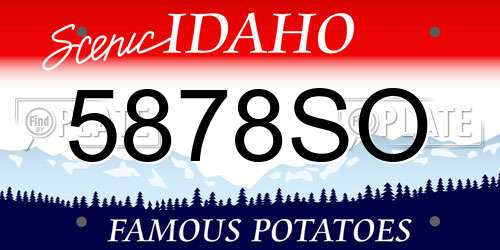 5878SO Idaho License Plate