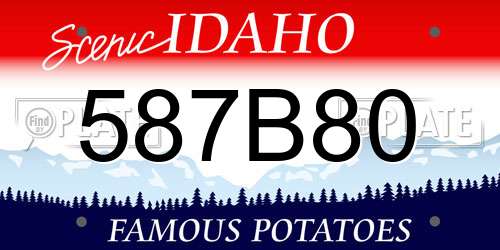 587B80 Idaho License Plate