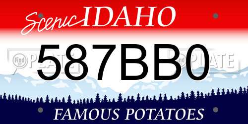587BB0 Idaho License Plate