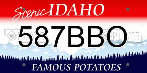 587BBO Idaho License Plate