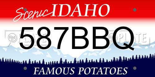 587BBQ Idaho License Plate