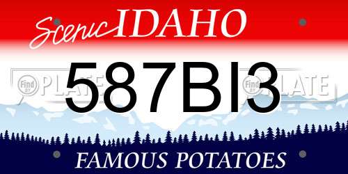587BI3 Idaho License Plate