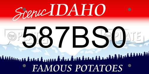 587BS0 Idaho License Plate