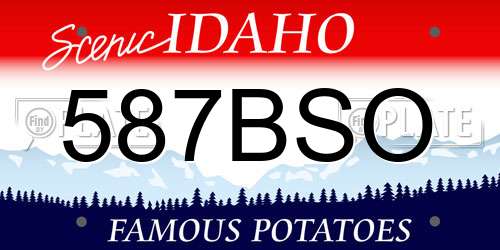 587BSO Idaho License Plate