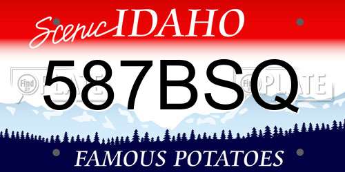 587BSQ Idaho License Plate