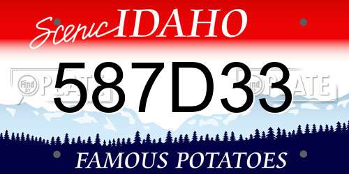 587D33 Idaho License Plate