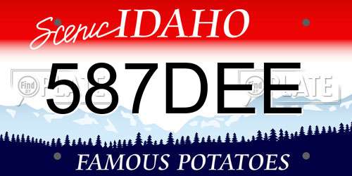 587DEE Idaho License Plate