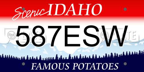 587ESW Idaho License Plate