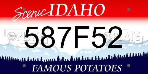 587F52 Idaho License Plate