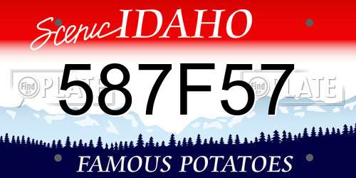 587F57 Idaho License Plate