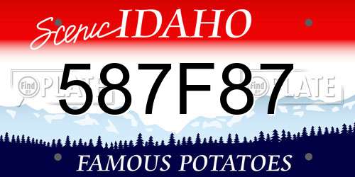 587F87 Idaho License Plate