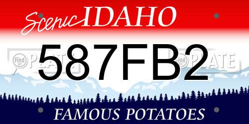 587FB2 Idaho License Plate