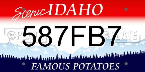 587FB7 Idaho License Plate