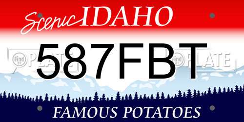 587FBT Idaho License Plate