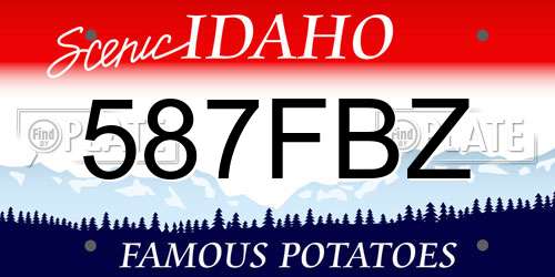 587FBZ Idaho License Plate