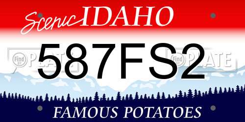 587FS2 Idaho License Plate