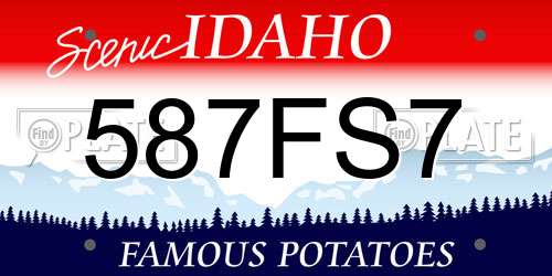 587FS7 Idaho License Plate
