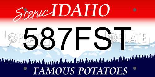 587FST Idaho License Plate