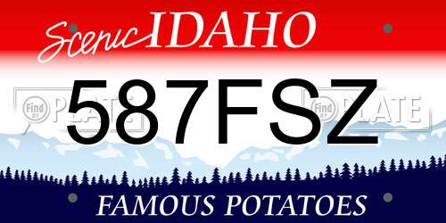 587FSZ Idaho License Plate
