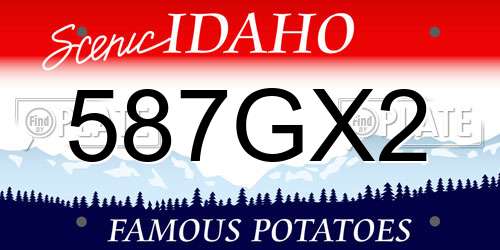 587GX2 Idaho License Plate