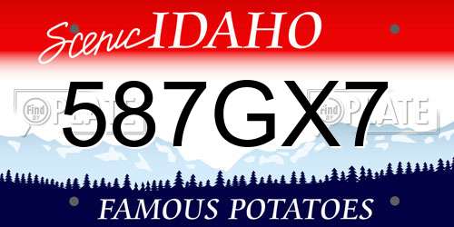 587GX7 Idaho License Plate