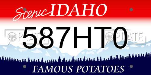 587HT0 Idaho License Plate