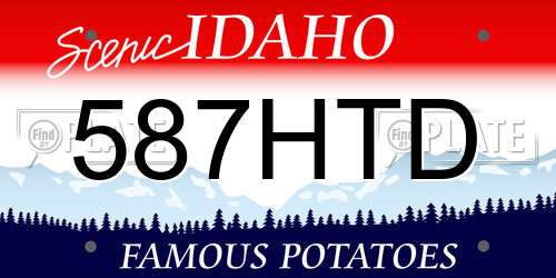 587HTD Idaho License Plate