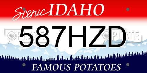 587HZD Idaho License Plate