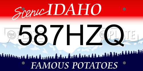 587HZQ Idaho License Plate