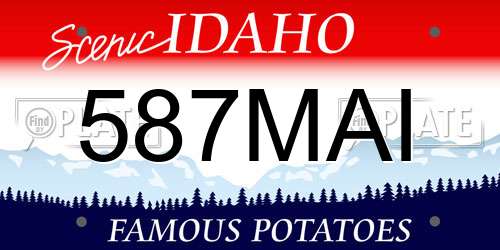 587MAI Idaho License Plate