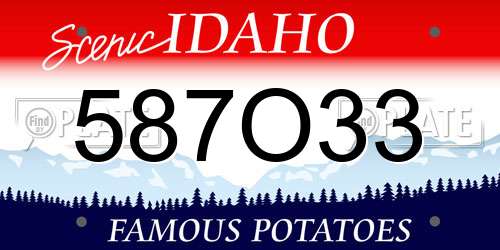 587O33 Idaho License Plate