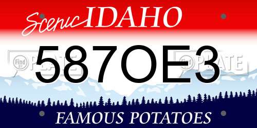 587OE3 Idaho License Plate