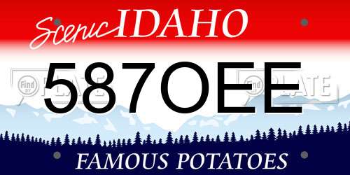 587OEE Idaho License Plate
